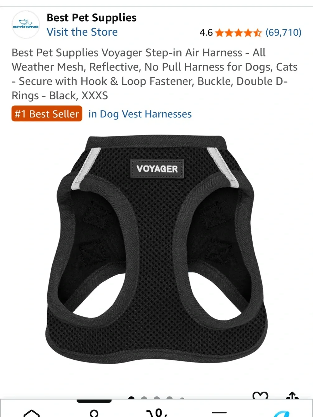 Voyager Step-In Cat Harness - Black